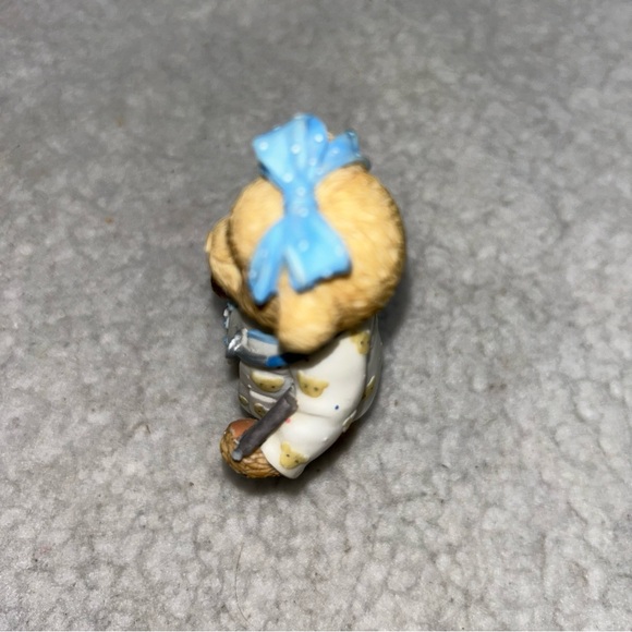 Cherished Teddies 3.5" Helping Others" vtg Enesco 2000 Blue bear ceramic Paula - Picture 4 of 9
